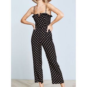 Flynn Skye Black Print Strapless Jumpsuit ‎ Sz. S